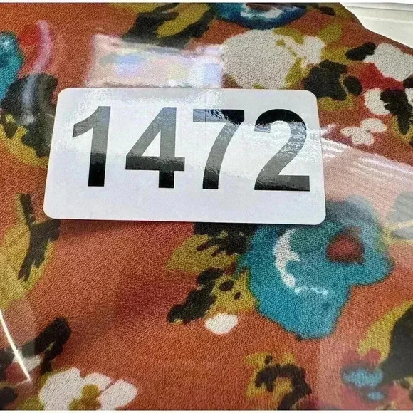 Pinkblush Maternity Dress Sz Medium V Neck Orange Floral Chiffon Long Sleeve - Picture 7 of 7